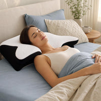 Persona durmiendo boca arriba con la almohada Dormea